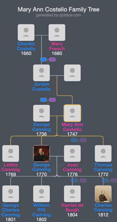 Mary Ann Costello family tree overview