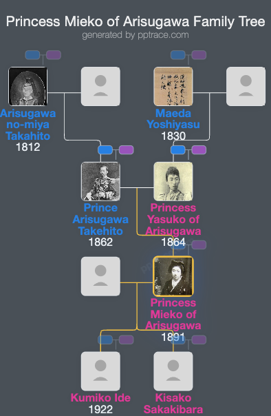 Princess Mieko Of Arisugawa family tree overview