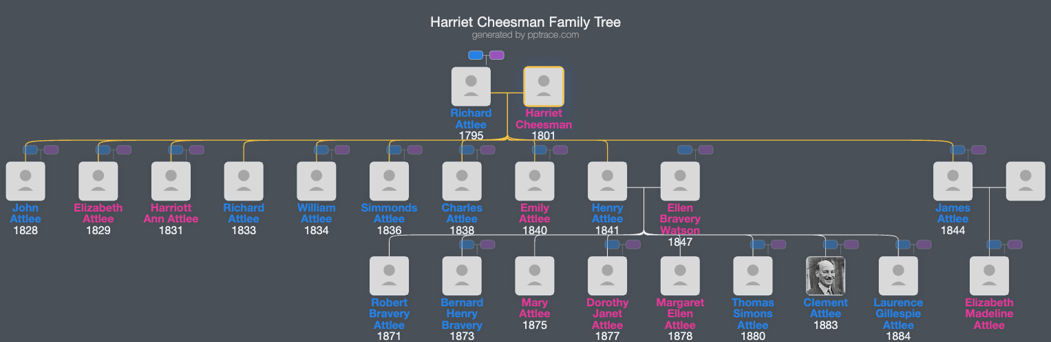 Harriet Cheesman family tree overview