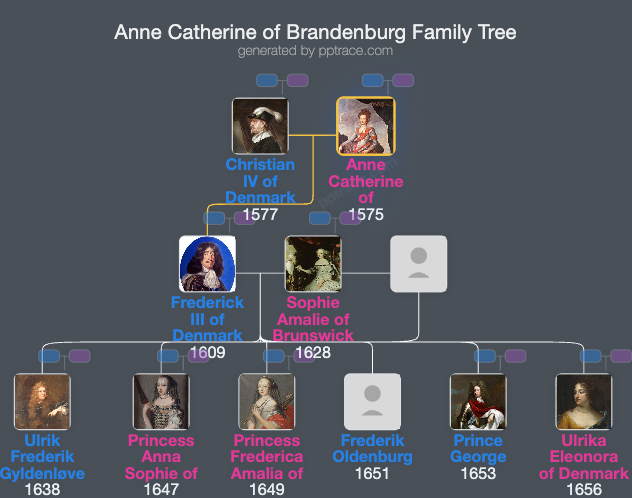 Anne Catherine Of Brandenburg family tree overview