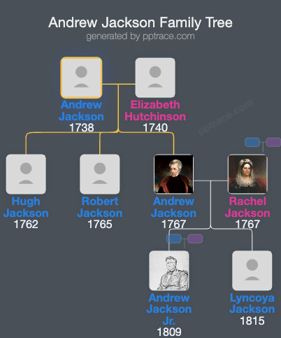 Andrew Jackson family tree overview