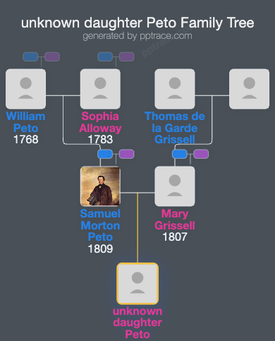 Unknown Daughter Peto family tree overview