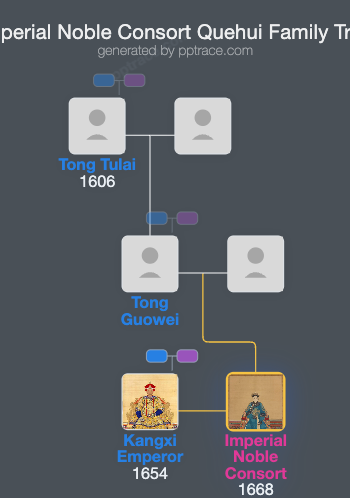 Imperial Noble Consort Quehui family tree overview
