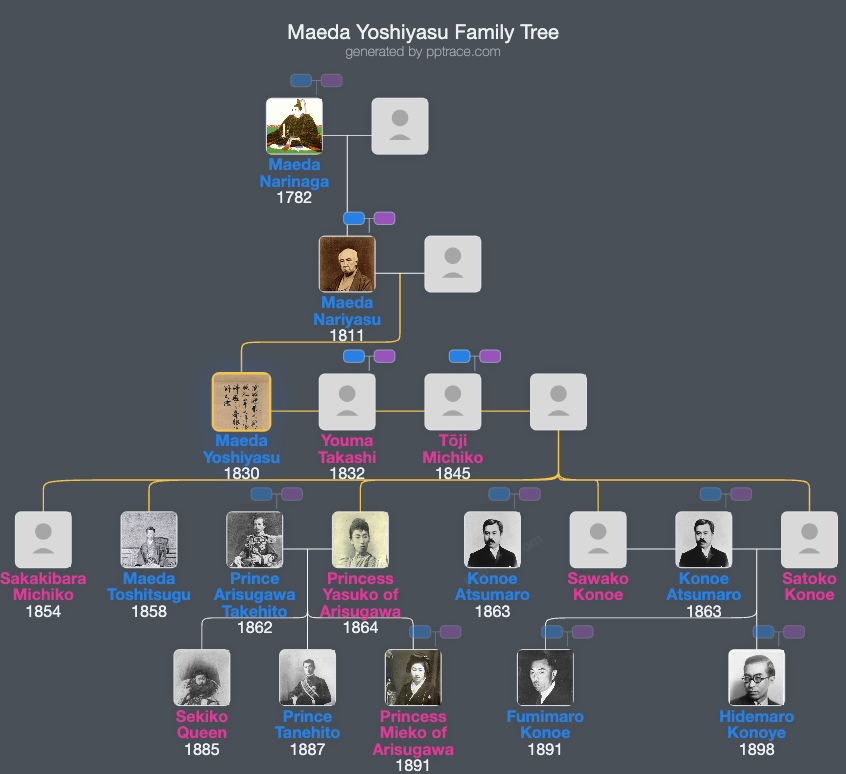 Maeda Yoshiyasu family tree overview