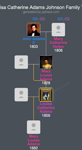 Louisa Catherine Adams Johnson family tree overview