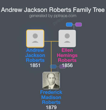 Andrew Jackson Roberts family tree overview