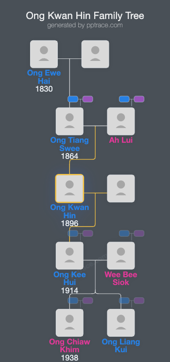 Ong Kwan Hin family tree overview