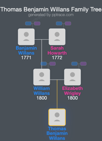Thomas Benjamin Willans family tree overview