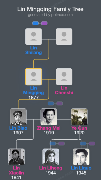 Lin Mingqing family tree overview