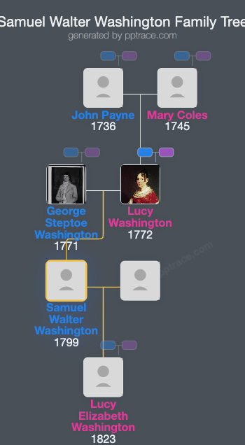 Samuel Walter Washington family tree overview