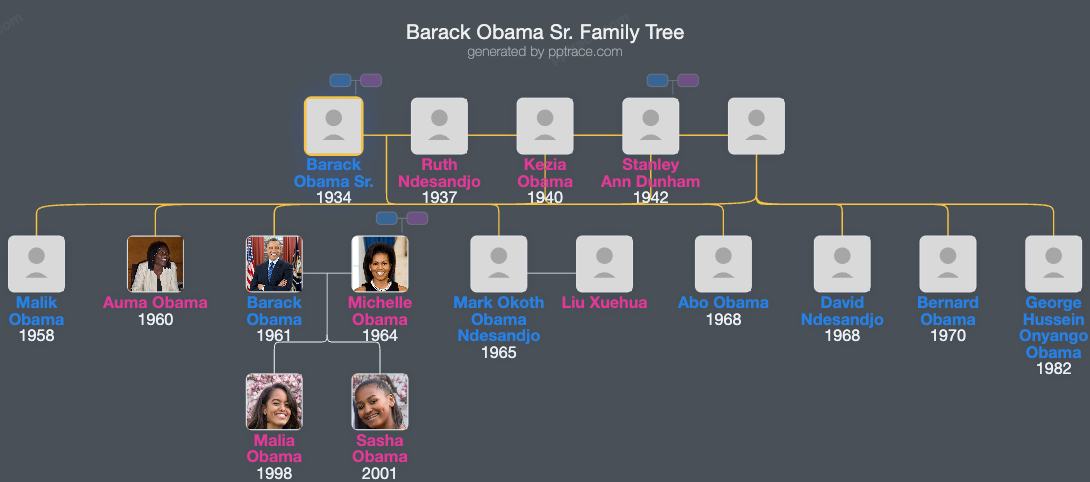 Barack Obama Sr. family tree overview