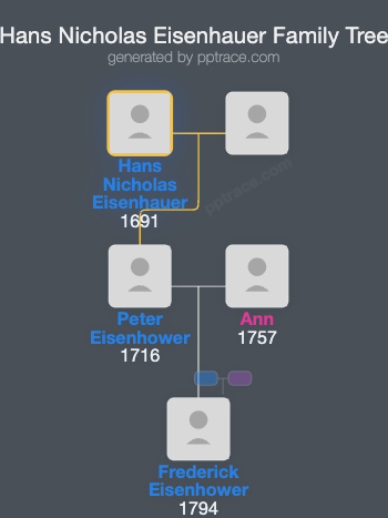 Hans Nicholas Eisenhauer family tree overview