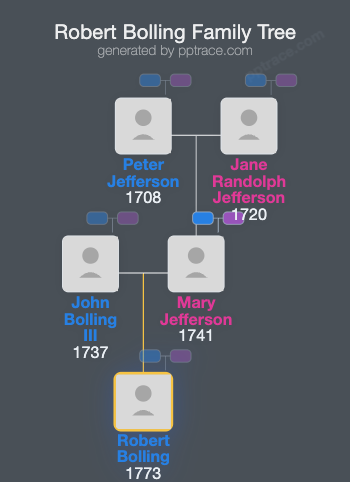 Robert Bolling family tree overview