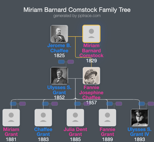 Miriam Barnard Comstock family tree overview