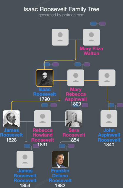 Isaac Roosevelt family tree overview