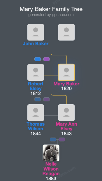 Mary Baker family tree overview