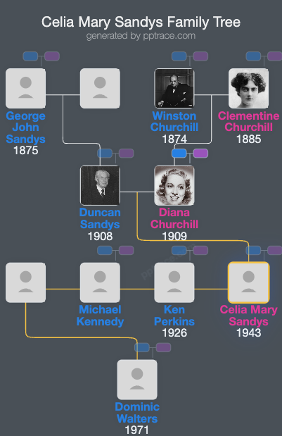 Celia Mary Sandys family tree overview