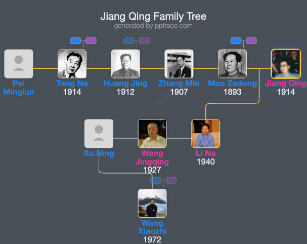 Jiang Qing family tree overview