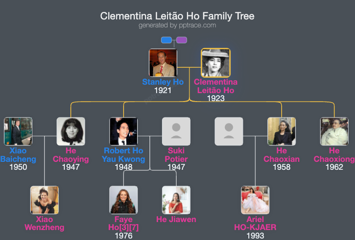Clementina Leitão Ho family tree overview