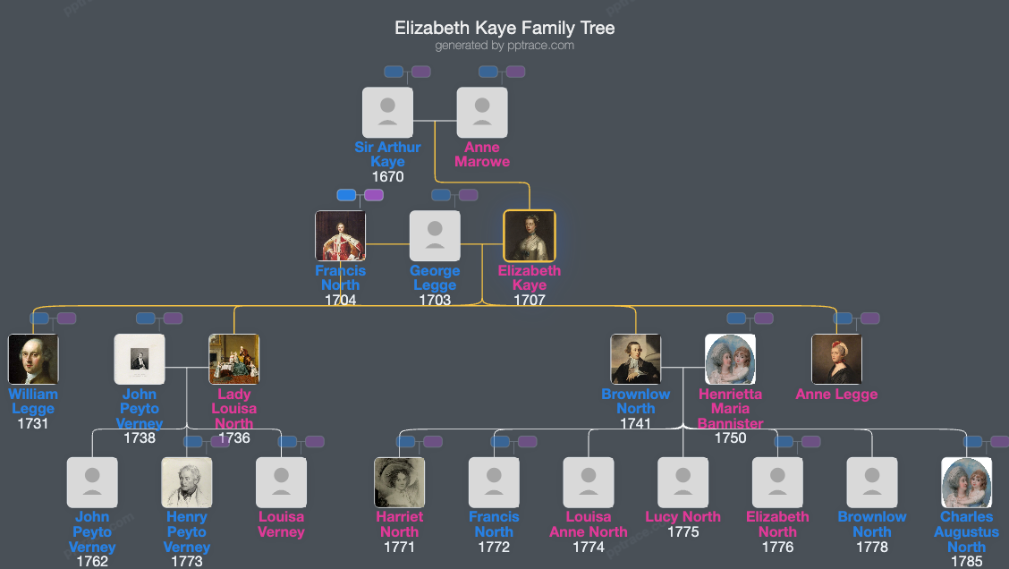 Elizabeth Kaye family tree overview