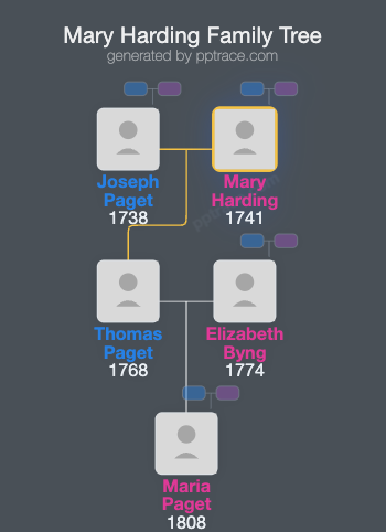 Mary Harding family tree overview