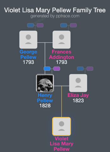 Violet Lisa Mary Pellew family tree overview