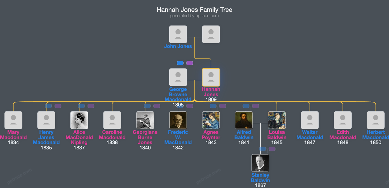 Hannah Jones family tree overview