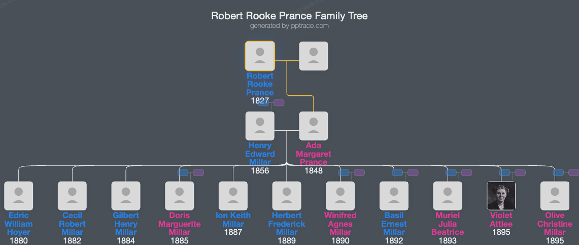 Robert Rooke Prance family tree overview