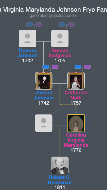 Carolina Virginia Marylanda Johnson Frye family tree overview