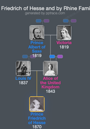 Prince Friedrich Of Hesse And By Rhine family tree overview
