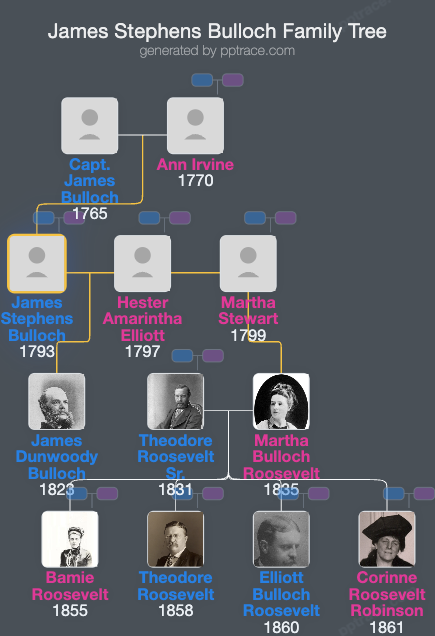 James Stephens Bulloch family tree overview