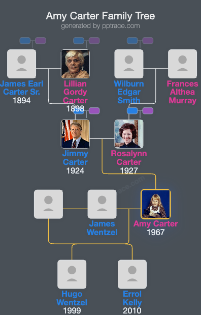 Amy Carter family tree overview