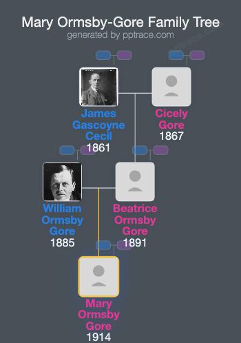 Mary Ormsby-Gore family tree overview