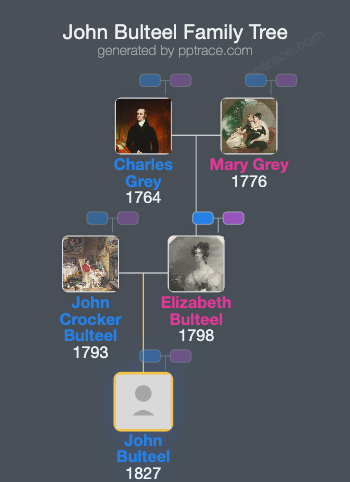 John Bulteel family tree overview