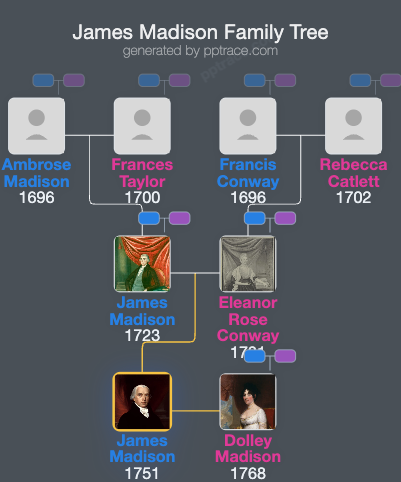 James Madison family tree overview
