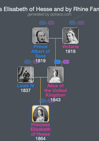 Princess Elisabeth Of Hesse And By Rhine family tree overview
