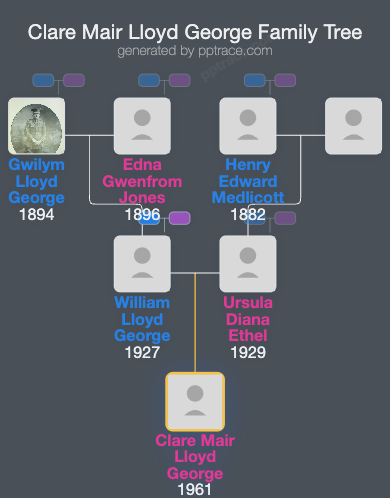 Clare Mair Lloyd George family tree overview