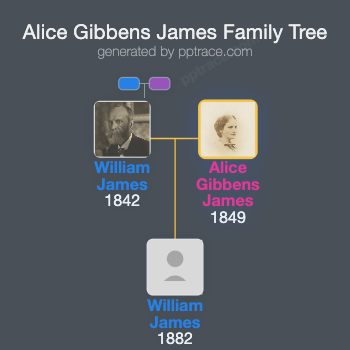 Alice Gibbens James family tree overview