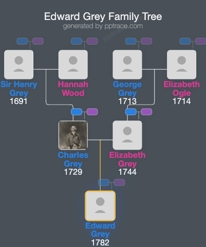 Edward Grey family tree overview