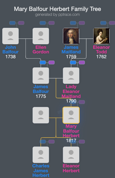 Mary Balfour Herbert family tree overview