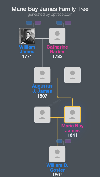 Marie Bay James family tree overview