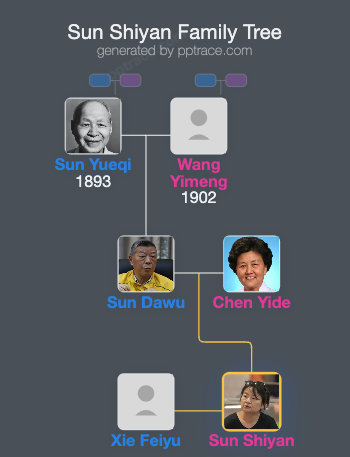 Sun Shiyan family tree overview