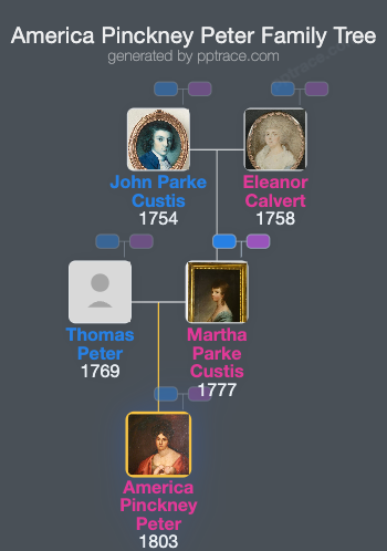 America Pinckney Peter family tree overview