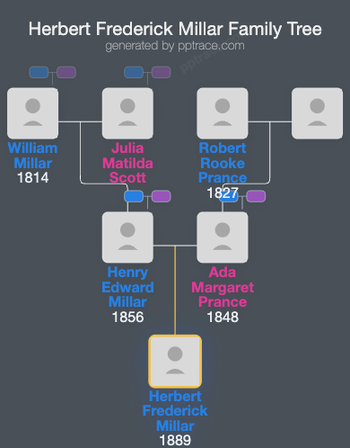Herbert Frederick Millar family tree overview