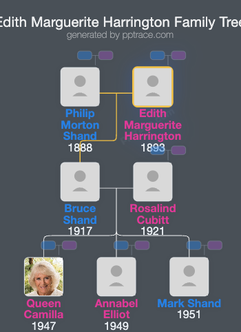 Edith Marguerite Harrington family tree overview