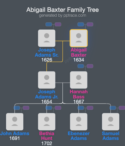 Abigail Baxter family tree overview