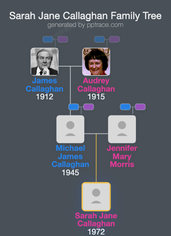 Sarah Jane Callaghan family tree overview