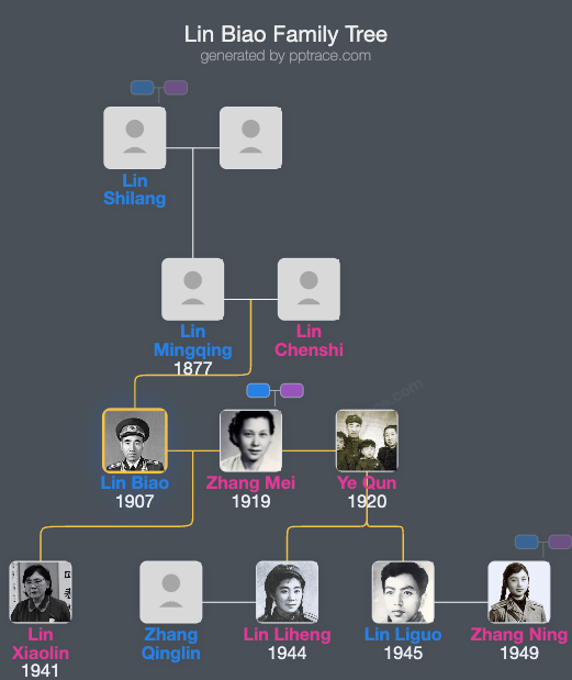 Lin Biao family tree overview