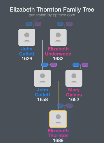 Elizabeth Thornton family tree overview