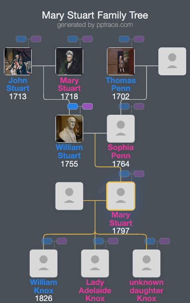 Mary Stuart family tree overview